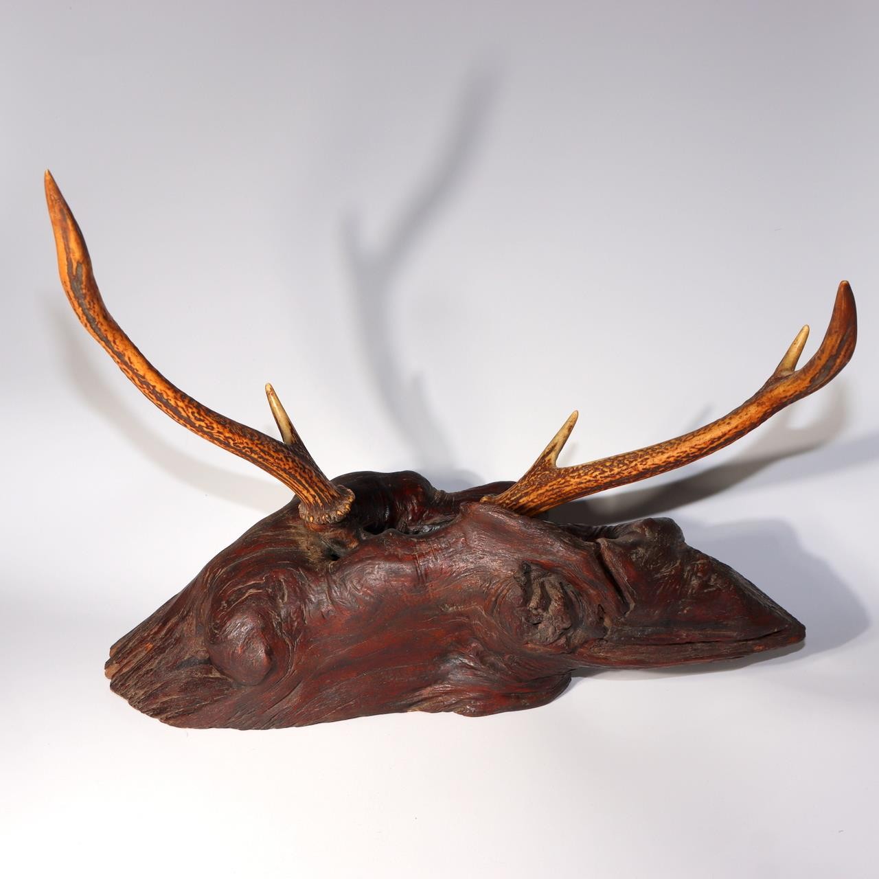 Japanese Deer Antler Sword Stand Katana Kake Stag Horn Natural Wood Burl 47cm15