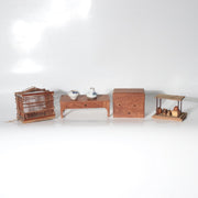 Vintage Japanese Wooden Miniature Set Birdcage Tea Utensils Maki-e Box WO667-213