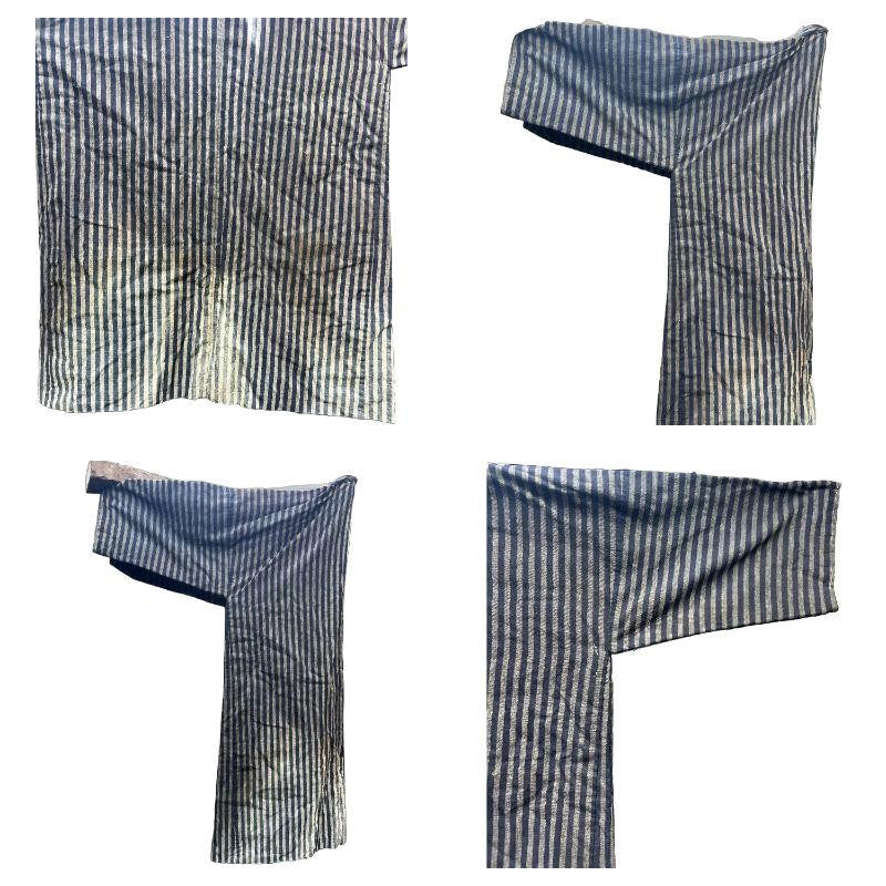 Antique Japanese Boro Textile 8pc Set Indigo Noragi Jacket Samurai Nobori Banner16