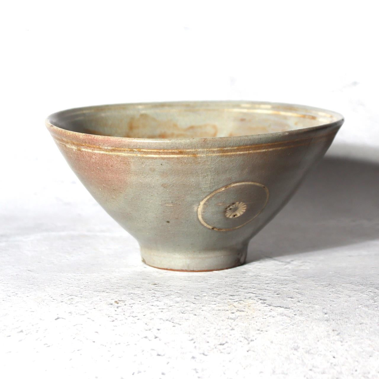 Edo Period Matsushiro-yaki Tea Bowl - Goryeo Celadon Style - Mismatched PCP2881