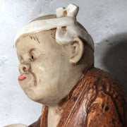 Vintage Japanese Shigaraki Ware Ceramic Figurine Hyottoko Sake Drinker PCP3108