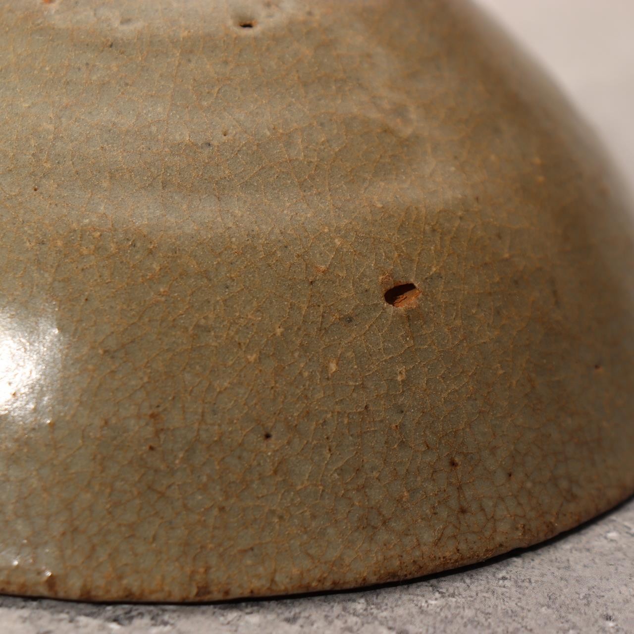 Antique Korean Celadon Tea Bowl Early Joseon Dynasty Sunakodai Kintsugi Box21