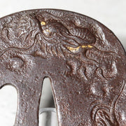 High-Class Antique Japanese Samurai Sword Tsuba Satsuma School Dragon Gold Inlay6