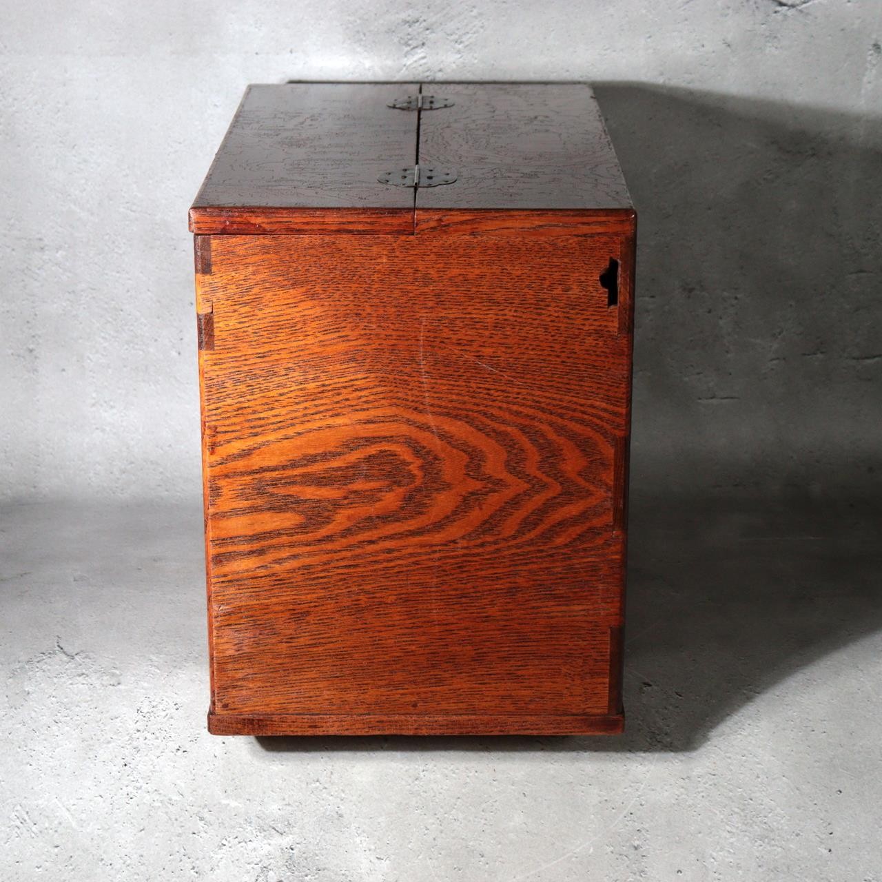 Vintage Japanese Tamamoku Wood Haribako Sewing Box Ko dansu WO6285