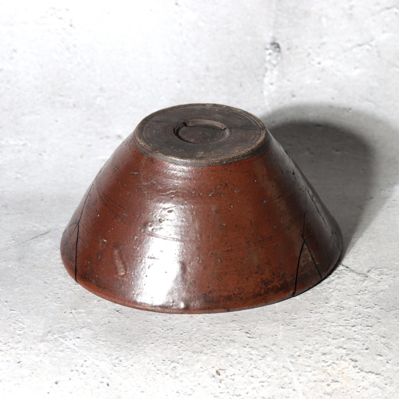 Late Edo Seto Ware Tetsuyu Iron Glaze Chawan Tea Bowl Kintsugi PCP31117