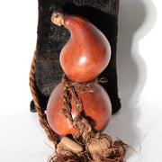 Antique Japanese Edo Matchlock Powder Flask with Gourd Hinawaju Accessory WO6744