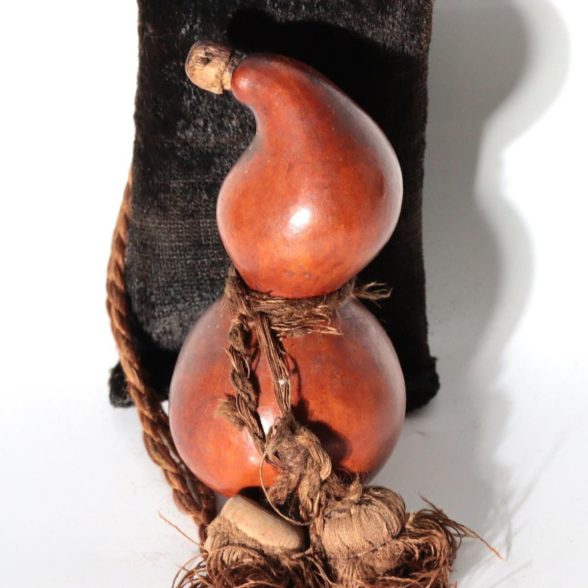 Antique Japanese Edo Matchlock Powder Flask with Gourd Hinawaju Accessory WO6744