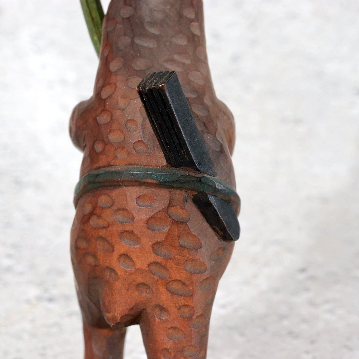 Vintage Japanese Wood Carved Frog with Lotus Leaf Umbrella – WO65510