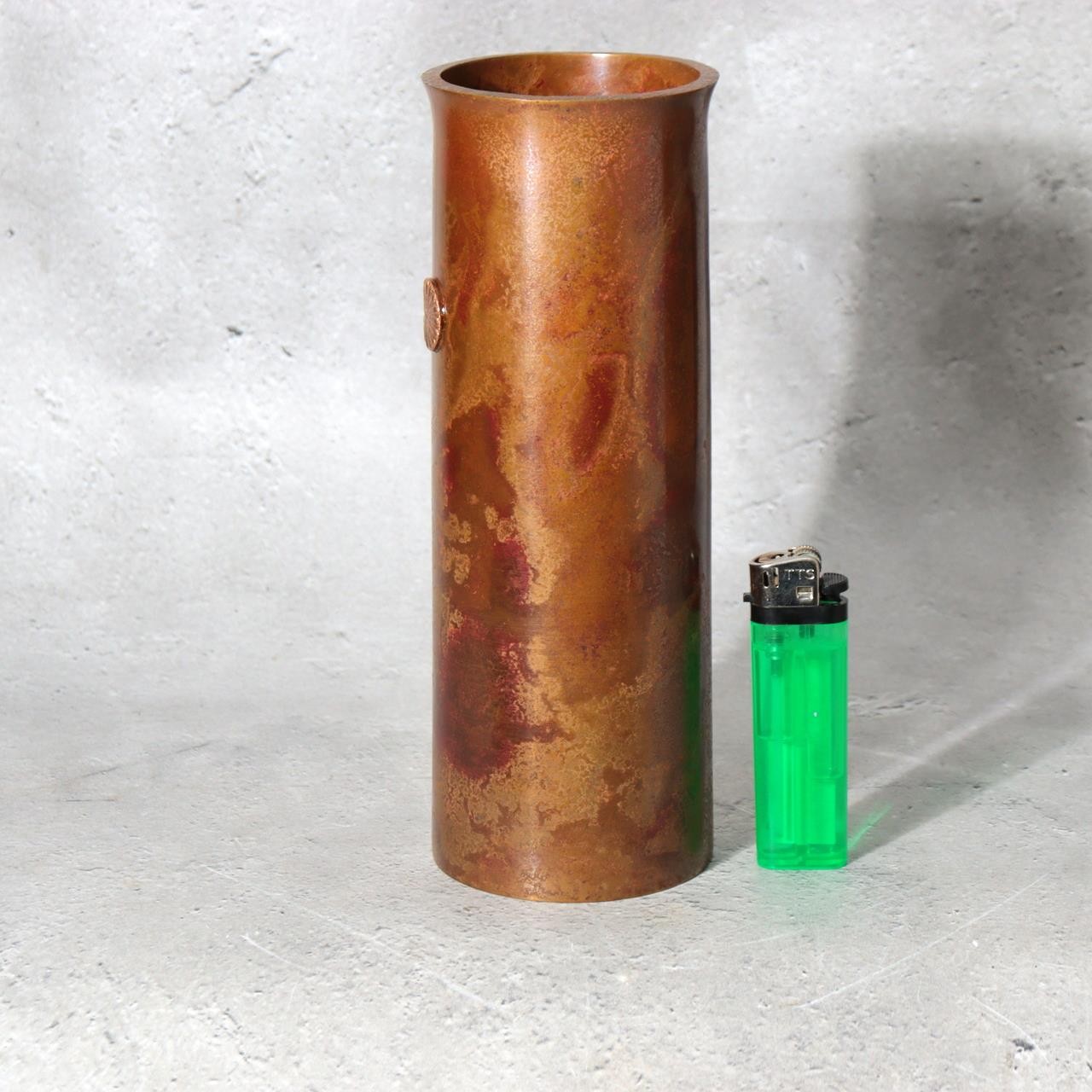 Japanese Takaoka Copperware Bronze Flower Vase Traditional Craft Shin BV7717