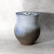 Japanese Studio Ceramic Mizusashi Water Jar Crawled Glaze Gradation pottery5