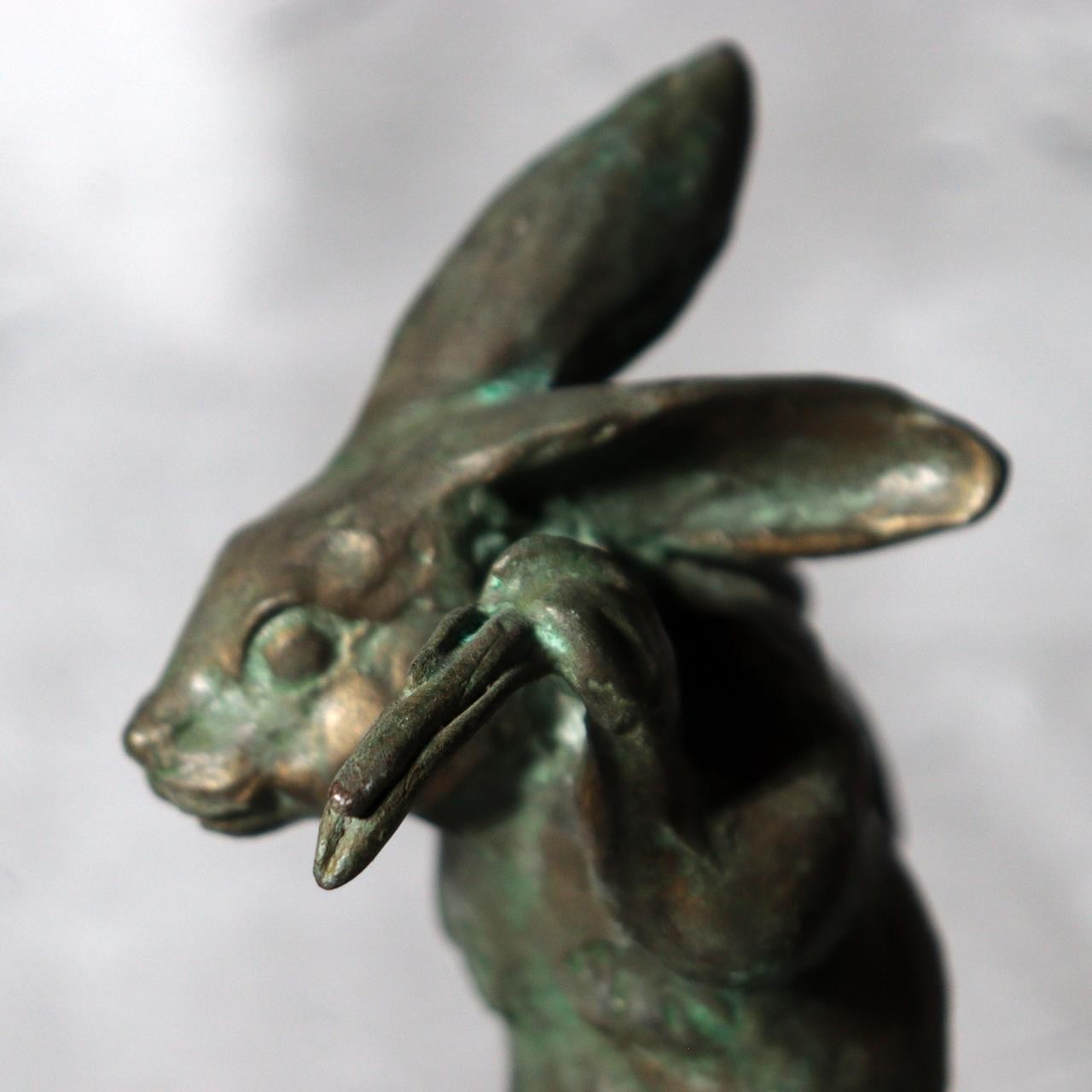 Japanese Bronze Rabbit Statue Masashi Natorigawa Dancing Pose BOSa6514