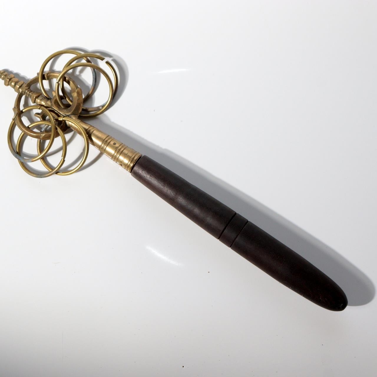 Vintage Japanese Brass Six-Ring Shakujo Monk Staff Buddhist Ritual Tool BT2550