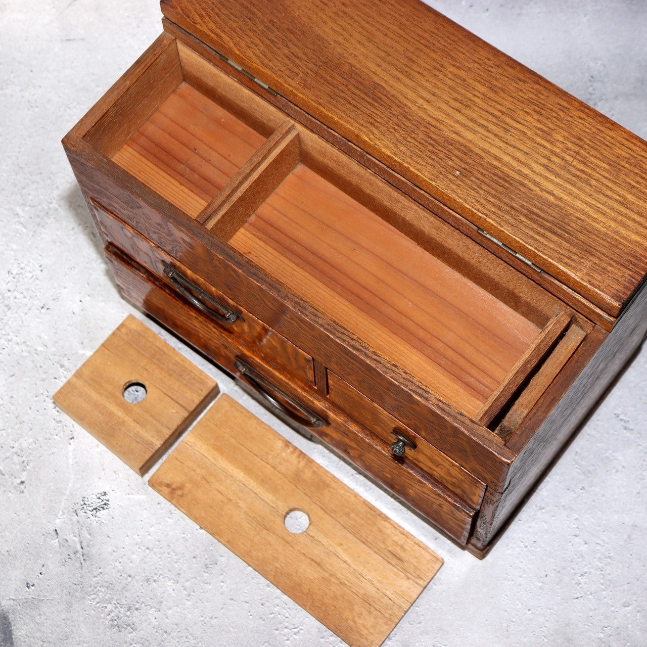 Japanese Wooden Sewing Box Haribako Tansu Chest Drawers WBX3337