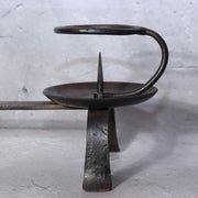 Masterpiece Hand-Forged Iron Candlestick Izumo Swordsmith Hiromitsu Signed Japan10