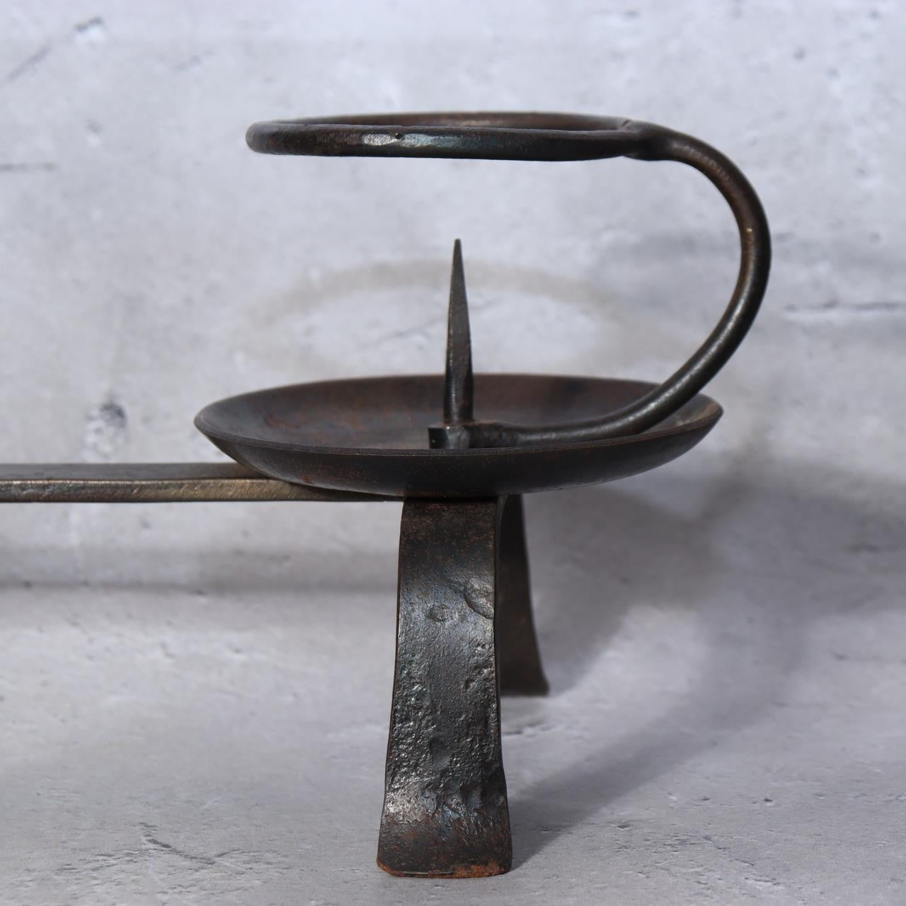 Masterpiece Hand-Forged Iron Candlestick Izumo Swordsmith Hiromitsu Signed Japan10