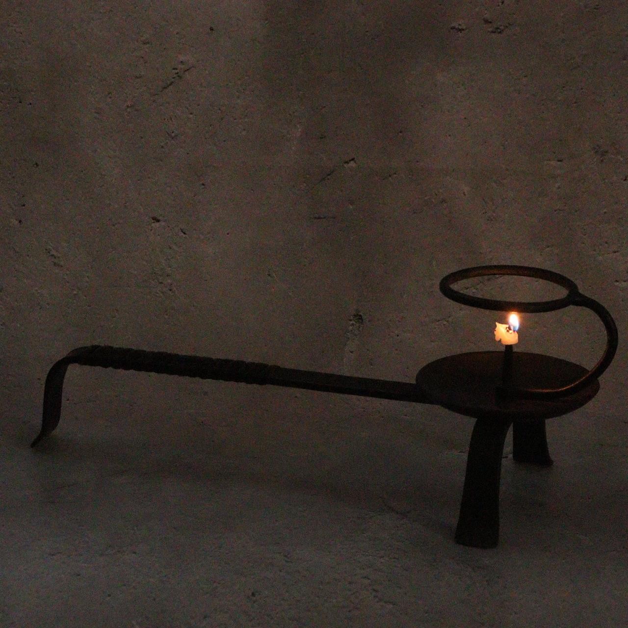 Masterpiece Hand-Forged Iron Candlestick Izumo Swordsmith Hiromitsu Signed Japan22