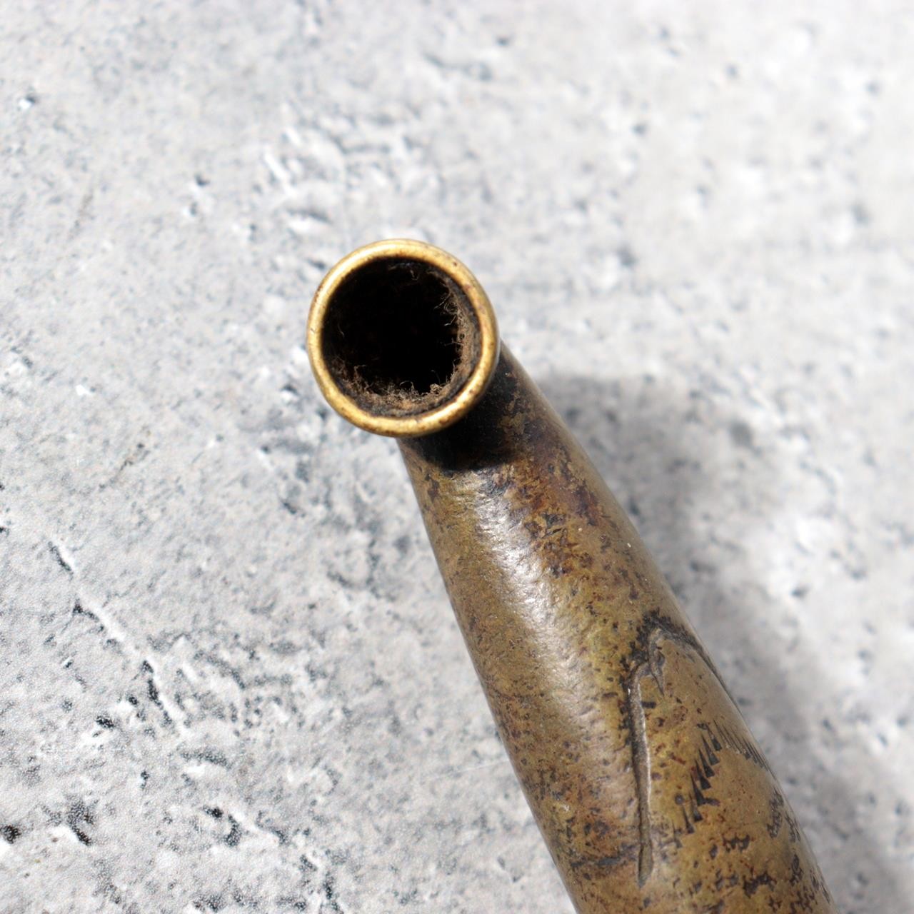 Meiji Period Japanese Kiseru Bamboo Smoking Pipe Dragon Relief WO64015