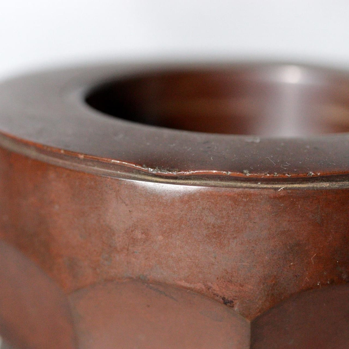 Vintage Japanese Bronze Ikebana Vase Okubo Yuko Shobisai Two-Piece13