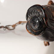 Japanese Vintage  Wood Carved Fish Jizaikagi Yokogi Hearth Hook Crossbar Mingei4