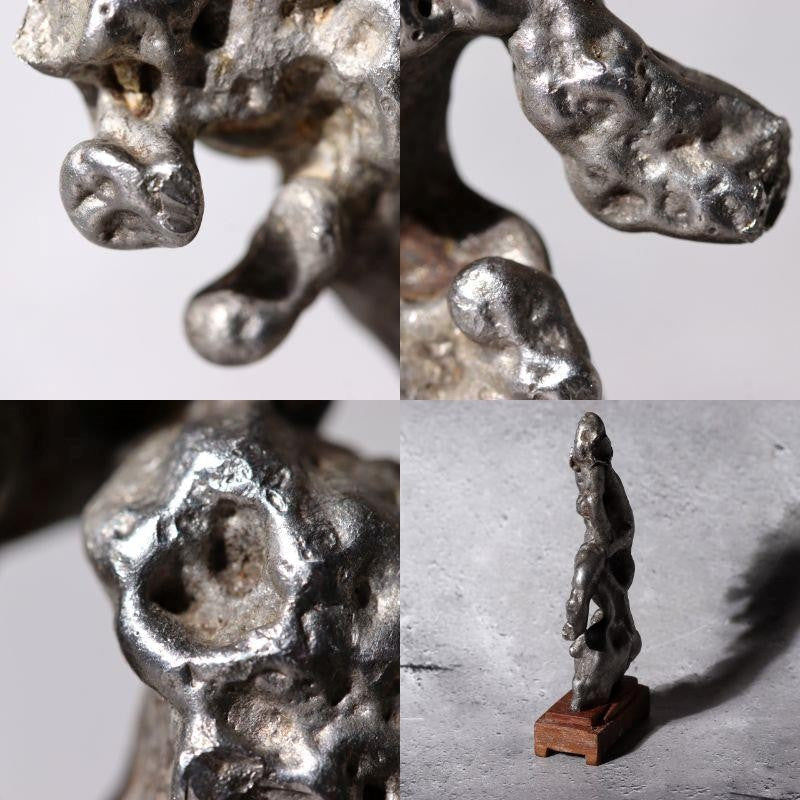 Unique Vintage Japanese Stainless Steel Suiseki Fantastic Rock Formation Stone14
