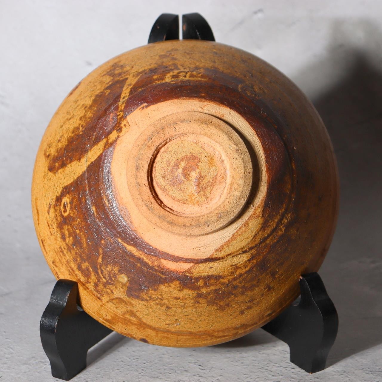 Vintage Japanese Iraho Tea Bowl Chawan  Modern Artisan Signed  Earthy Coarse4