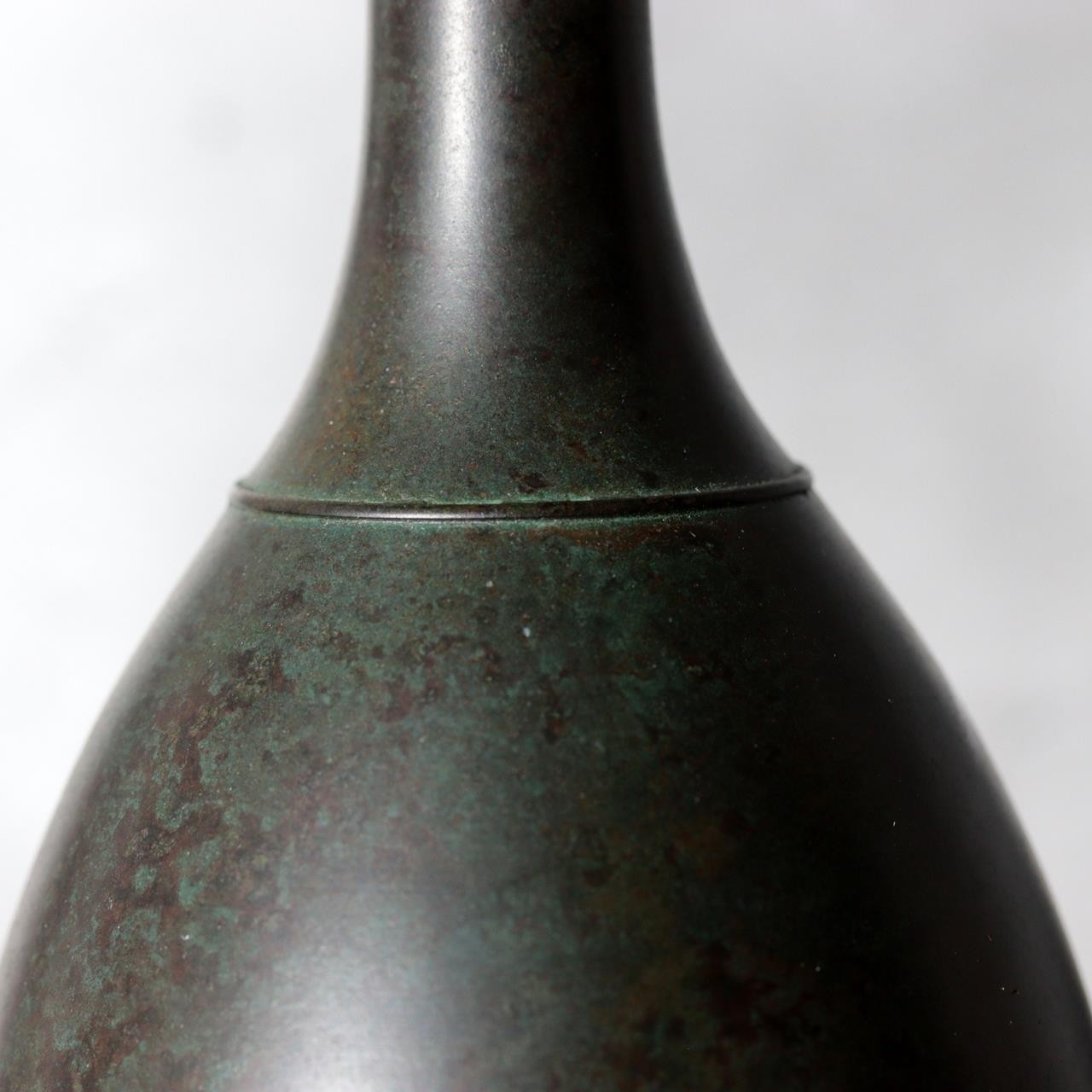 Japanese Cast Bronze Karakane Vase Shoei Kanamori Tomobako BV76913
