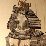 Antique Japanese Hanging Scroll Kakejiku Samurai Armor Hand Painted Silk ASO4350