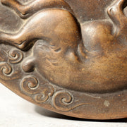 Antique Japanese Bizen Ware Hanging Vase Moon Rabbit Mochi Rare Design Pottery13