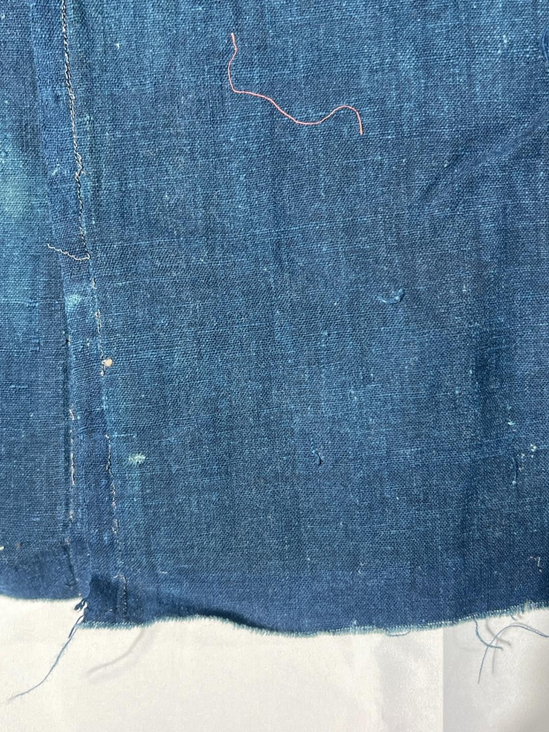 Antique Japanese Kofu Indigo Tsutsugaki Fabric Kaioke Shell Motif 145cm11
