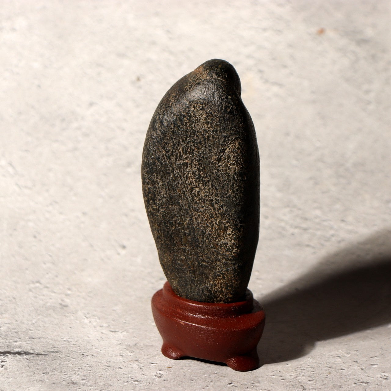 Japanese Suiseki Viewing Stone Genkai Jizo Buddha Figure 1976 Signed Daiza SS2238