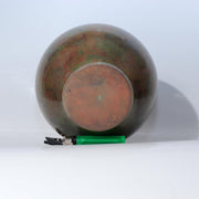 Japanese Vintage Cast Bronze Vase Signed Hosei Mottled Patina Tomobako BV7647