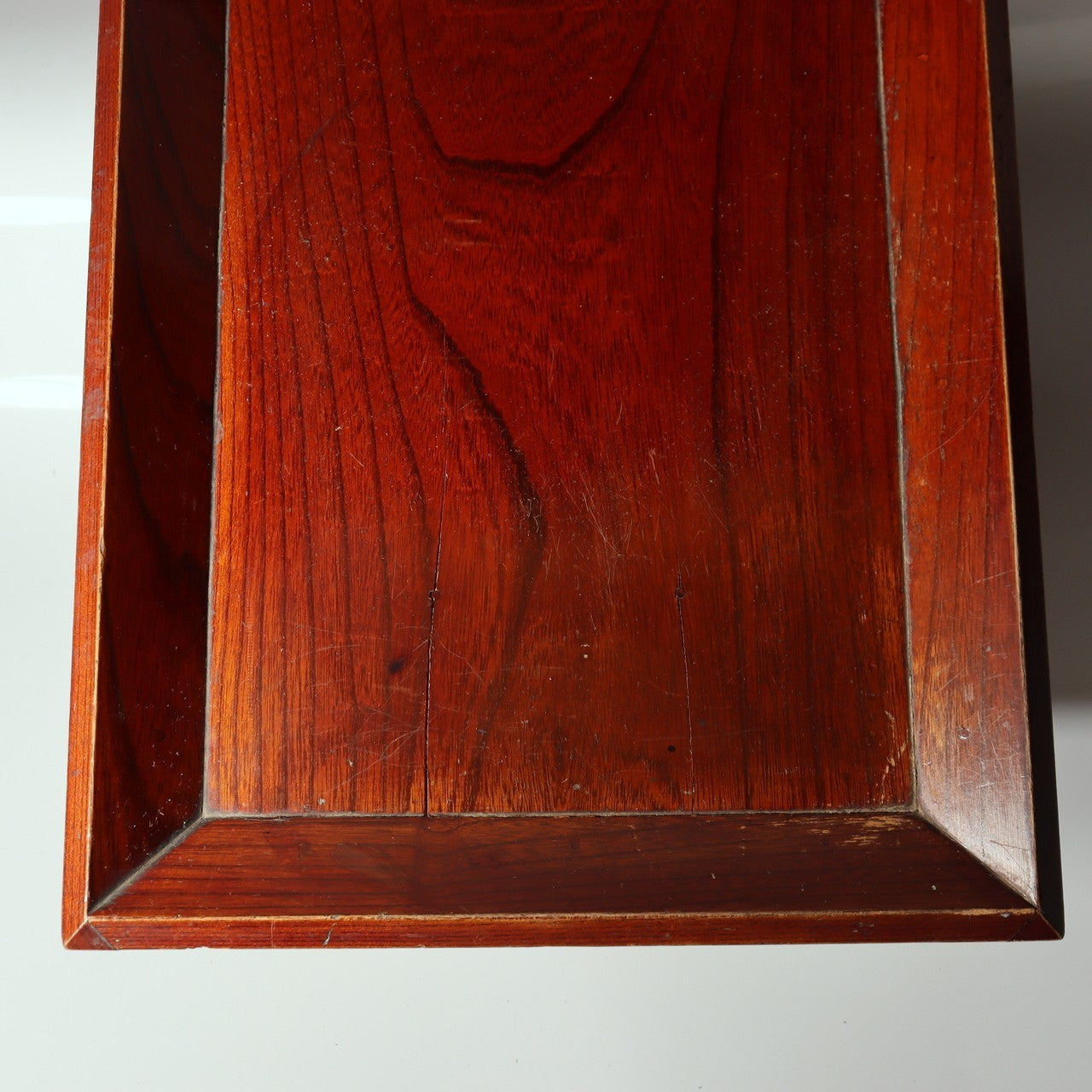 Japanese Antique Wood Foldable Low Desk Table Mitsuba Aoi Crest Kyozukue WO5474