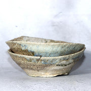 Japanese Antique Tokoname Stoneware Fused Yamajawan Pair Iconic Natural Ash Drip0