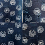 Meiji Period Japanese Indigo Katazome Cotton Fabric Crane Turtle BRKW1785