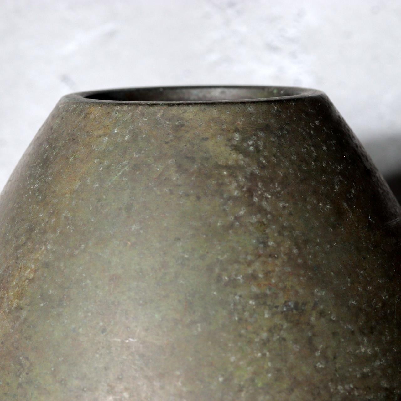 Vintage Japanese Bronze Vase NKK Commemorative 1957 Showa 32 Patina BV78013