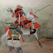 Antique Japanese Hand Painted Silk Kakemono Hanging Scroll Samurai Warrior0
