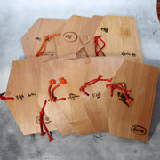 Vintage Japanese Ema-Shaped Wooden Serving Plates - Set of 9  Zodiac Motif WO5843
