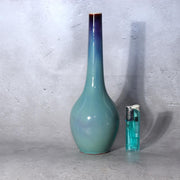 Stunning Japanese Peacock Glaze Vase by Masahide Matsuyama - Signed Tomobako4