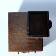 Vintage Japanese Haribako Wooden Sewing Chest with Yagura Tower Mingei Folk Art6