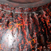Vintage Large Japanese Aizu Lacquerware Wood Bowl  Mottled Red & Black 29cm17