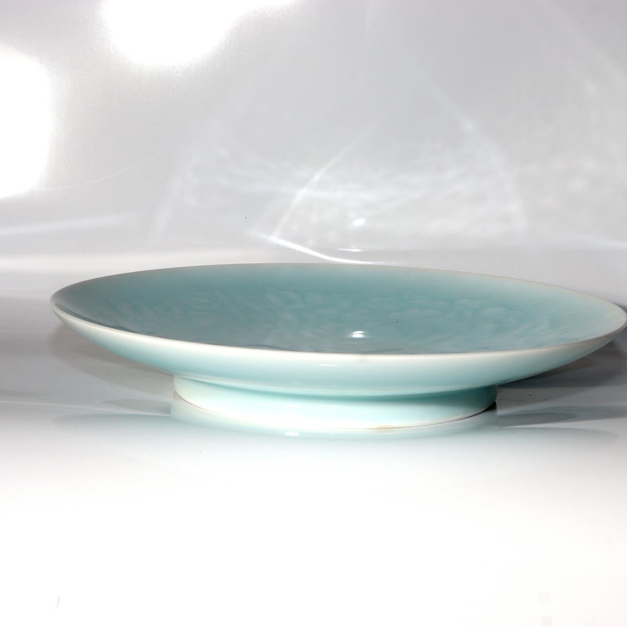 Kaiji Tsukamoto Living National Treasure Seihakuji Celadon Plate Karakusa Signed11