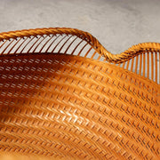 Japanese Bamboo Flower Basket Vase Hanakago Signed Chagetsu Ikebana Woven WO5237