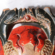 Antique Japanese Buddhist Mokugyo Temple Wood Block Drum Fish Motif Red 22cm6