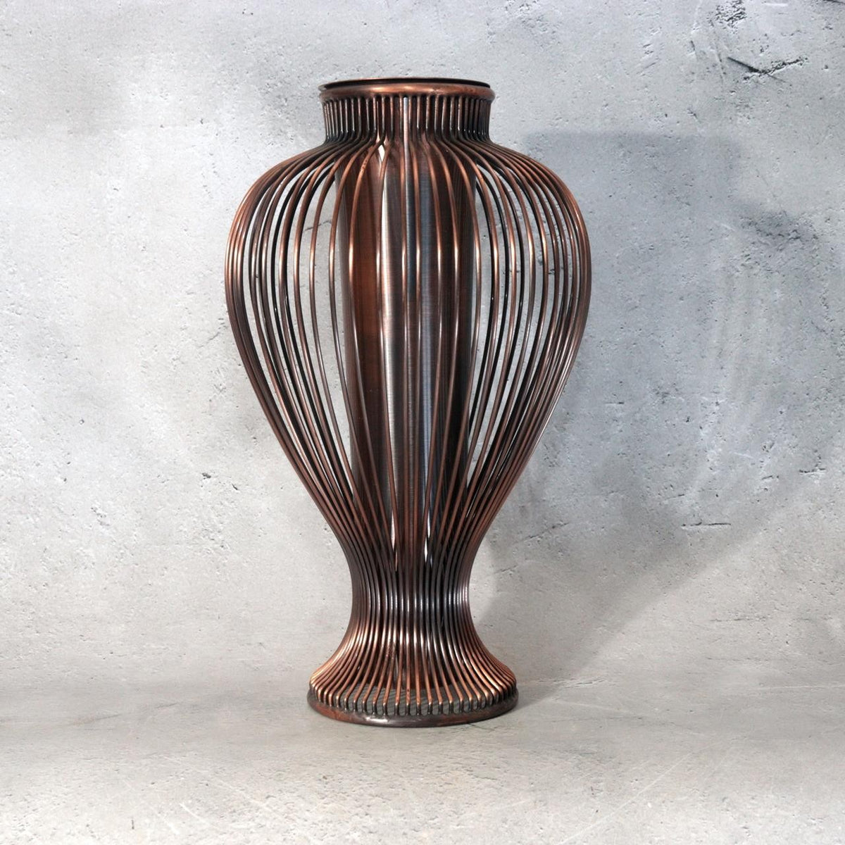 Vintage Japanese Copper Wire Vase Showa Retro Glass Insert BV7860