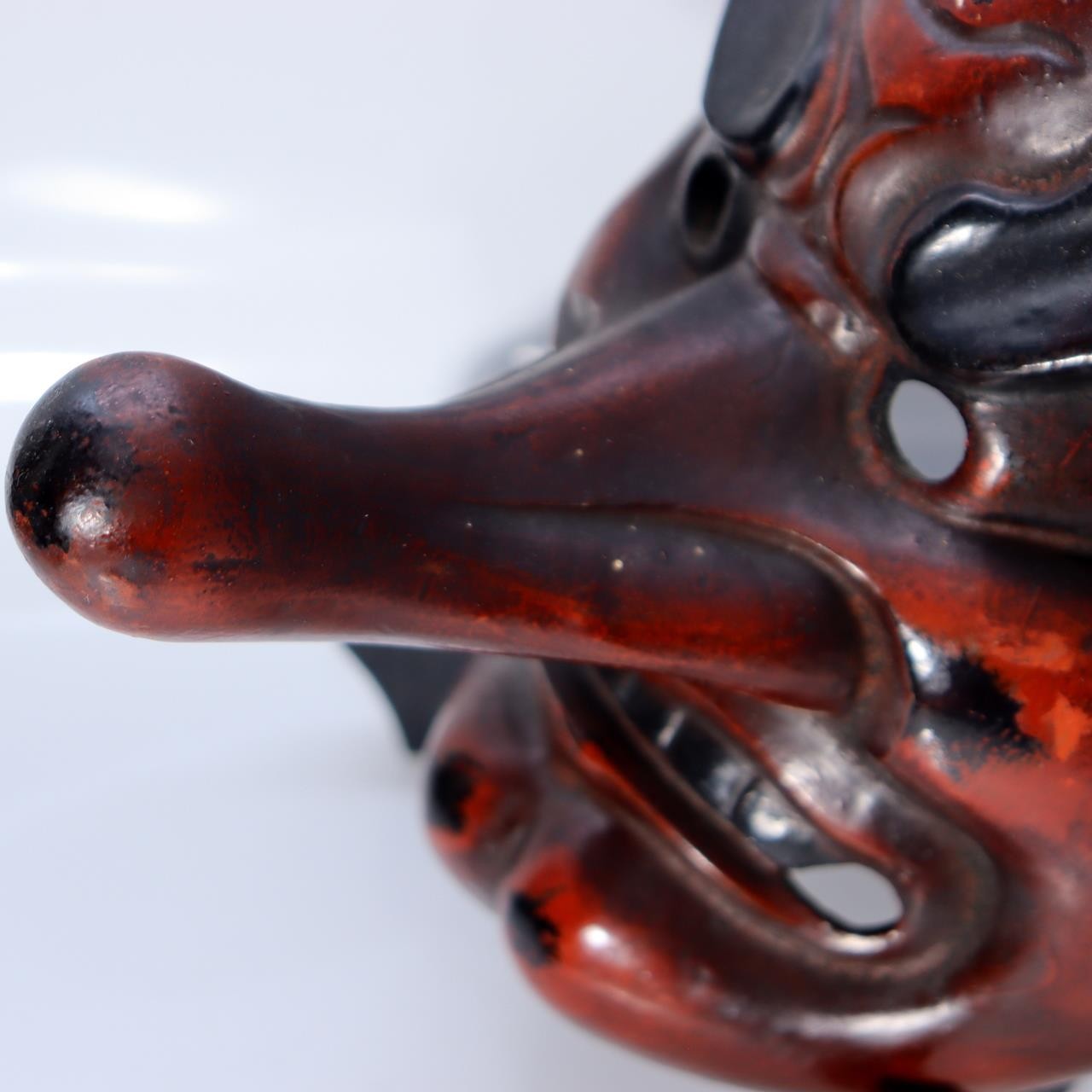 Japanese Antique Style Tengu Kimen Mask Dry Lacquer Kanshitsu Gyodo-men Ritual2