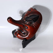 Japanese Antique Style Tengu Kimen Mask Dry Lacquer Kanshitsu Gyodo-men Ritual0
