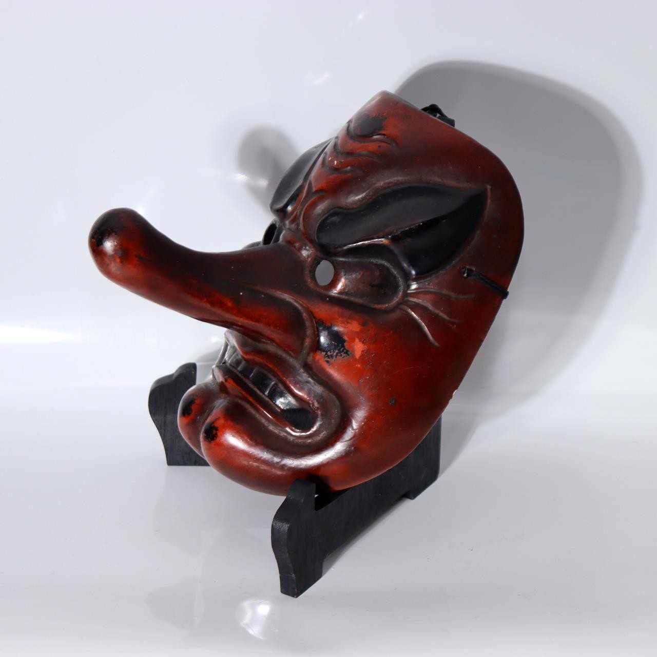 Japanese Antique Style Tengu Kimen Mask Dry Lacquer Kanshitsu Gyodo-men Ritual0