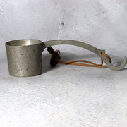 Antique Japanese Pewter Bajou-Shaku Samurai Horseback Sake Ladle Cup Engraved6