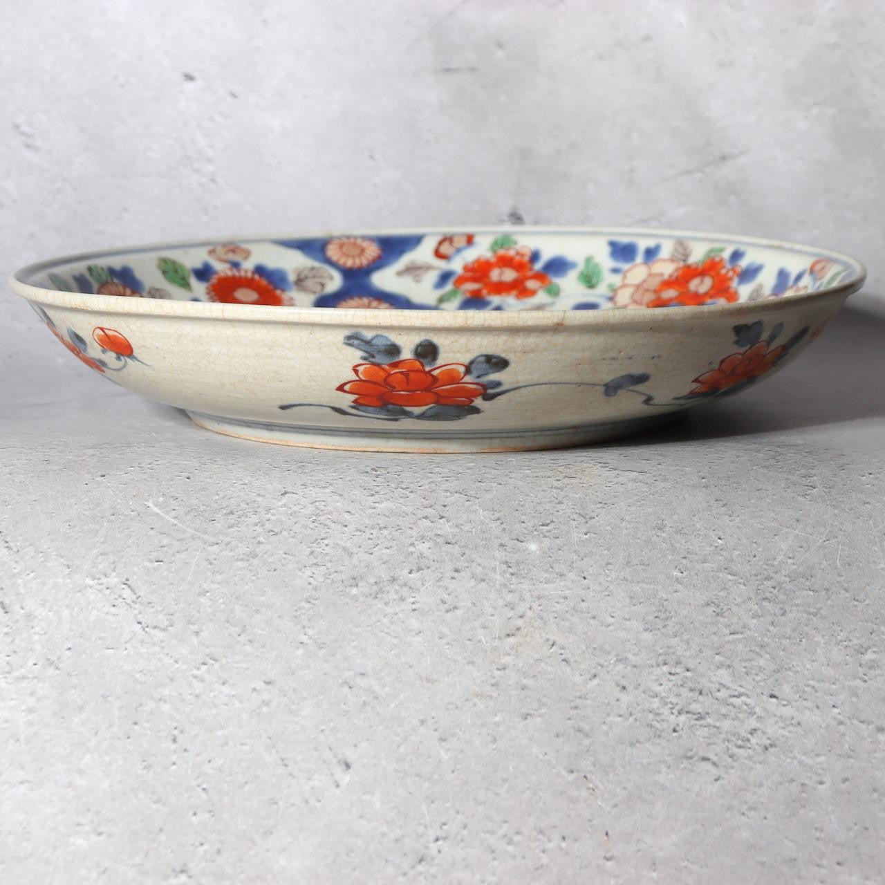 Antique Japanese Old Imari Iroe Bowl  Flower Pot Motif with Original Box IP13211