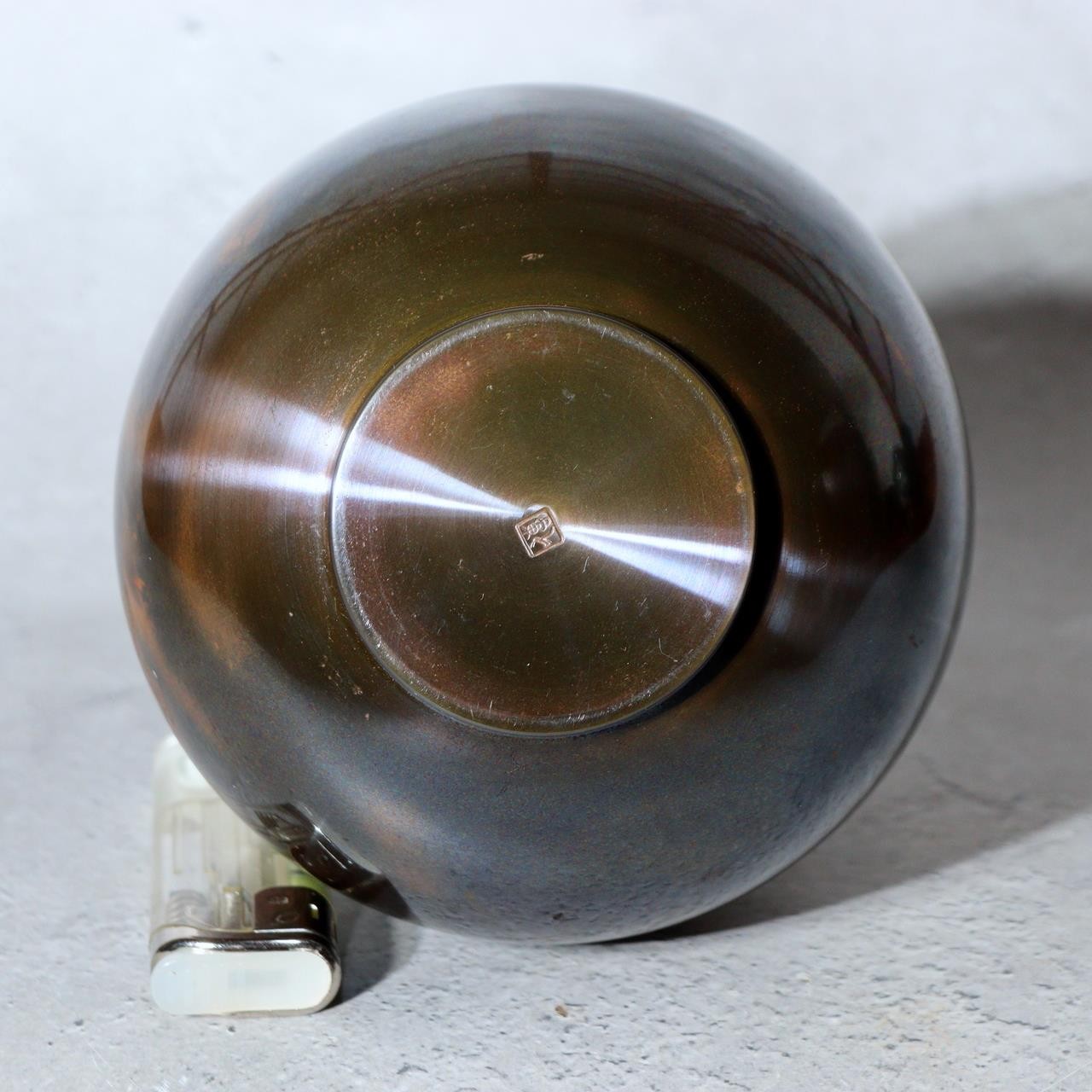 Japanese Master Bronze Vase "Sato no Yama" by Hasegawa Yoshihisa Nitten Juror5